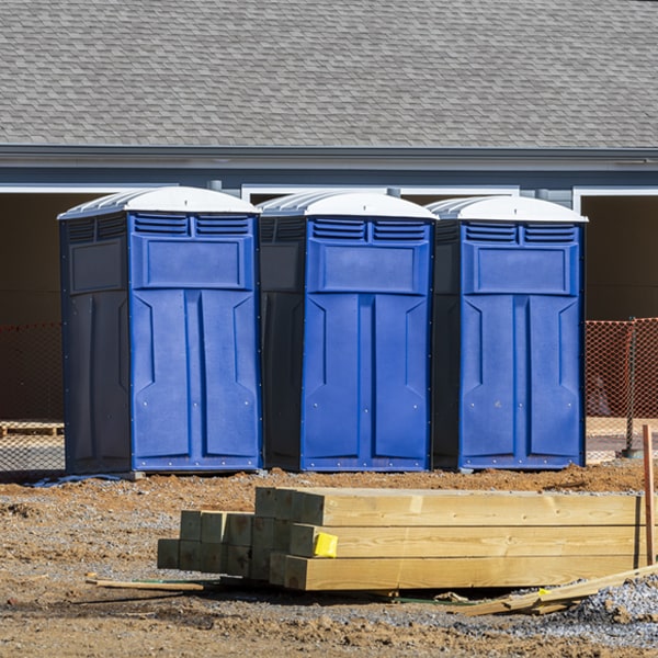 how often are the portable restrooms cleaned and serviced during a rental period in Fackler Alabama